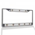 Fastasticdeals Metal Insert License Plate Frame Animal Bird Orioles Mascot Weatherproof Car Accessories Chrome 2 Holes Solid 