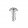Uxcell Flanged Button Head Socket Cap Screws M4 12mm Hex Drive 304 Stainless Steel Fasteners Bolts Fully Threaded Machine Screw