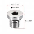 Uxcell Stainless Steel Inner Hex Head M12x1 25 Pipe Fitting Plug With Seal Ring For Terminate Ends