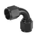 An10 90 Degree Female Swivel Coupler Fuel Oil Hose End Fitting Adapter For Car Black 