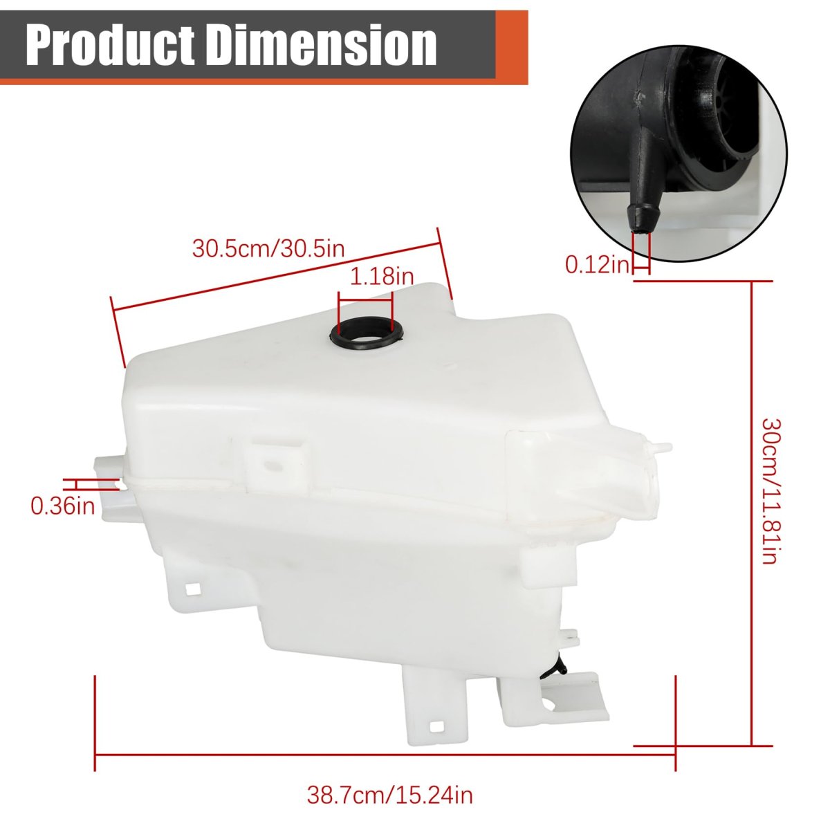 Windshield Washer Fluid Reservoir Tank With Pump And Tube For Tundra 2022 2023 2024 Replacement 86301-0c030