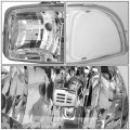 Auto Dynasty Chrome Housing Clear Corner Headlight Head Lamps Tool Kit Compatible With Gmc Sierra Yukon 99-07