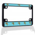 Fastasticdeals Metal Insert Bike License Plate Frame Greyhound Head Weatherproof Motorcycle Accessories Black 4 Holes Solid 