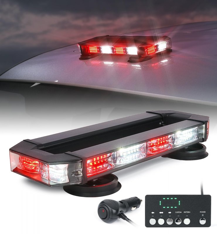 Led Rooftop Strobe Beacon Light Bar With Magnetic Mount Red White Emergency Warning Safety Caution Lights For Construction