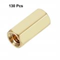 Uxcell 130pcs Brass Straight Pcb Pillar Female Thread Hex Standoff Spacer M3x5x10mm