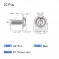 Uxcell Flanged Button Head Socket Cap Screws M6 12mm Hex Drive 304 Stainless Steel Fasteners Bolts Fully Threaded Machine Screw