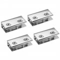 Glass Shelf Bracket Adjustable Zinc Alloy Door Cabinet Clamp Clip Holder Rectangle For 8-10mm Thickness 4pcs 