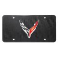 Chevrolet Corvette C8 3d Logo On Real Carbon Fiber Black License Plate Official Licensed 