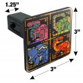 Geometric Dinosaurs Aztec Mayan Style Tyrannosaurus Triceratops Velociraptor Brontosaurus Pattern Tow Trailer Hitch Cover Plug