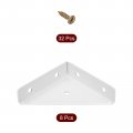 Uxcell 8pcs Angle Corner Brackets 66mm X Cold Rolled Steel Braces Joining Support With Screws For Desk Bed Edge White