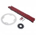 Red O Ring Chain Sprocket Silver For 2009-2013 Yamaha Yfz450r 520-98l 14 38