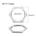 2pcs Cast Pipe Fitting Hex Locknut 304 Stainless Steel Lock Nut Npt 2 Female Thread For Plumbing Fixed Water Broom And