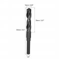 Uxcell Reduced Shank Drill Bit 15mm High Speed Steel Hss 9341 Black Oxide With 1 2 Inch Straight
