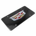 Ipick Image Uv Textured Graphic 100 Real Black Carbon Fiber License Plate Cadillac Crest Logo
