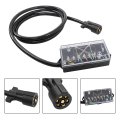 7-way Trailer Wiring Harness Kit With 8-foot Cable 7-pin Plug And Junction Box Suitable For Advanced Lighting Braking Wires Of