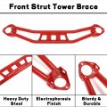 Kuafu Strut Tower Brace Compatible With 2008-2023 Dodge Challenger Front Twin Tube Design Red Steel Powder Coated