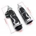 Httmt- Chrome Flame Spike Handle Bar Grip 7 8 Throttle Boss Compatible With Suzuki Kawasaki P N Mt291-007d-22