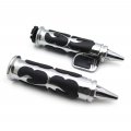 Httmt- Chrome Flame Spike Handle Bar Grip 7 8 Throttle Boss Compatible With Suzuki Kawasaki P N Mt291-007d-22