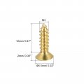 Uxcell Brass Wood Screws M3x12mm Phillips Flat Head Self Tapping Connector For Door Cabinet Wooden Furniture 50pcs