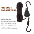 Uxcell 2pcs 1 8 4mm Ratchet Rope Hanger With Metal Gears 16 4ft 5meter Tie Down Strap Ratcheting Pulley System Bungee Cord For
