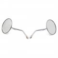 Uxcell 2pcs Silver Tone Shell Round Shaped Motorcycle Rearview Mirror For Gn125