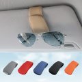 Sunglass Holder For Car Sun Visor Magnetic Eyeglass Clip And Organizer Sunglasses Tickets Cards Premium Leather Beige 