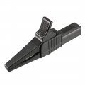 Uxcell Alligator Clips Battery Electrical Clamp 30a Black With 4mm Banana Jack Socket 