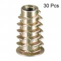 Uxcell Furniture Threaded Insert Nuts Zinc Alloy M6 Internal Threads 19mm Length 30pcs