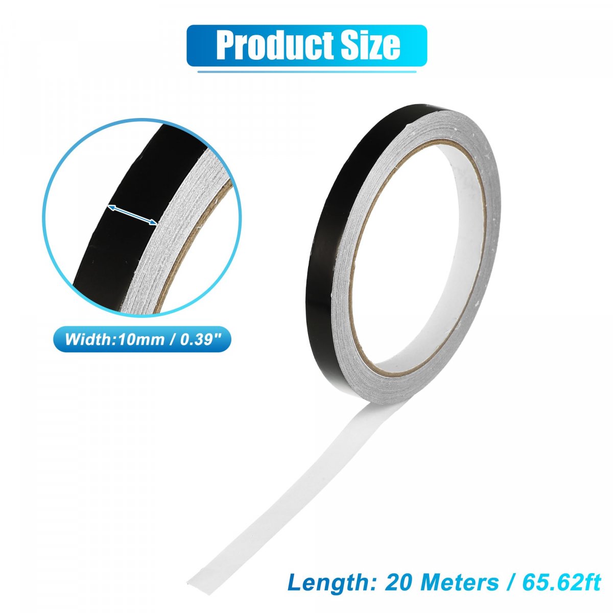 0 39 Width 65 62ft Long Decorative Strips Waterproof Reflective Tape Sticker Warning For Car Motorcycle Boat Black 10mm 20m