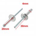 Uxcell 20 Pcs 4mm X 20mm Aluminum Open End Large Flange Blind Rivets