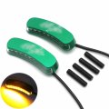 Green Led Ninja Logo Mirror Block Off Base Plates For 2011 To 2015 Kawasaki Zx 10r Billet Aluminum Signal Integrated Pair Mt222 