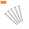 Uxcell 50pcs Fence Deck Nails 1 9 16 Inch 304 Stainless Steel Spiral Nail Shank Spikes For House Floor Repairing Wall
