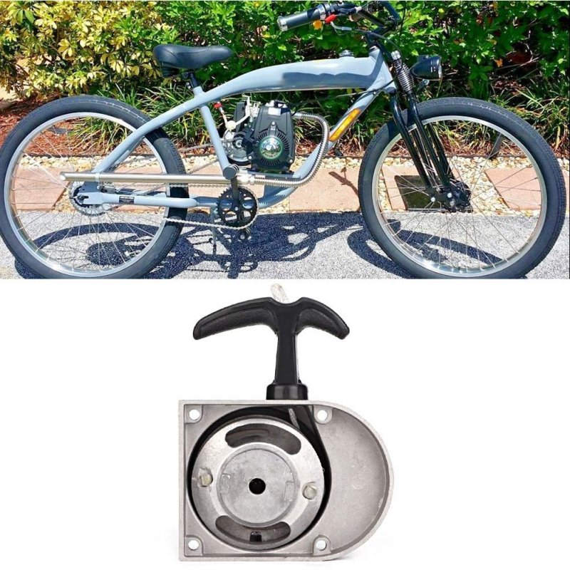 2 Stroke Pull Starter Motorized Bike Kit Aluminum Alloy Start For 49cc 50cc 60cc 66cc 70cc 80cc 2-stroke Bicycles
