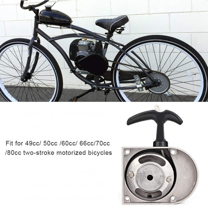 2 Stroke Pull Starter Motorized Bike Kit Aluminum Alloy Start For 49cc 50cc 60cc 66cc 70cc 80cc 2-stroke Bicycles
