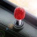 Idain 4pcs Bling Rhinestones Car Door Bolt Lock Pin Universal Pull Rod Trim Cover Crystal Interior Red