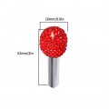 Idain 4pcs Bling Rhinestones Car Door Bolt Lock Pin Universal Pull Rod Trim Cover Crystal Interior Red
