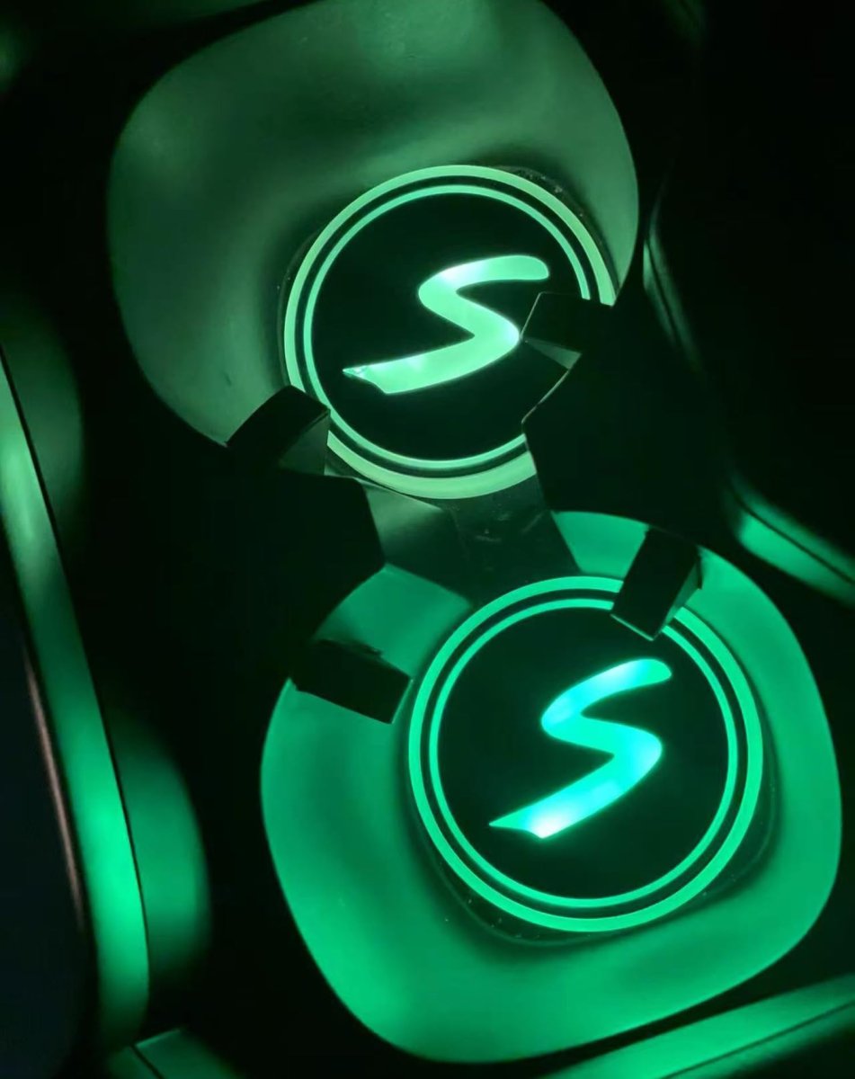 2pcs Rechargeable Ambient Led Light Car Cup Holder Coasters 2 7 In For Mini Cooper Countryman Clubman S And Porsche 718 Cayman