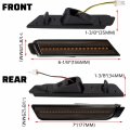 Ecotric Side Marker Light Compatible With 2010-2015 Chevy Camaro Amber Red Smoked Full Lamps Reflectors Front Rear Led 4pcs