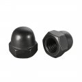 Uxcell Hex Cap Nuts 10pcs M10 Dome Carbon Steel Hexagon Decorative Nut For Screws Bolts Black
