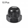 Uxcell Hex Cap Nuts 10pcs M10 Dome Carbon Steel Hexagon Decorative Nut For Screws Bolts Black
