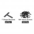 Uxcell T Shape Bracket 80x80x1mm Carbon Steel Flat Repair Plates For Joint Fastener Furniture Construction 24pcs With Screws