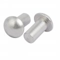 Uxcell 100pcs M6 X 12mm Aluminum Half Round Head Solid Rivet Fastener Silver Tone
