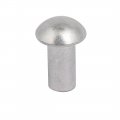 Uxcell 100pcs M6 X 12mm Aluminum Half Round Head Solid Rivet Fastener Silver Tone