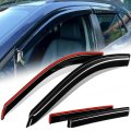Auto Dynasty Window Visors For 2010-2014 Subaru Outback 4pcs Front Left Right Tape-on Deflectors Rain Guards Sun Wind Air Side 