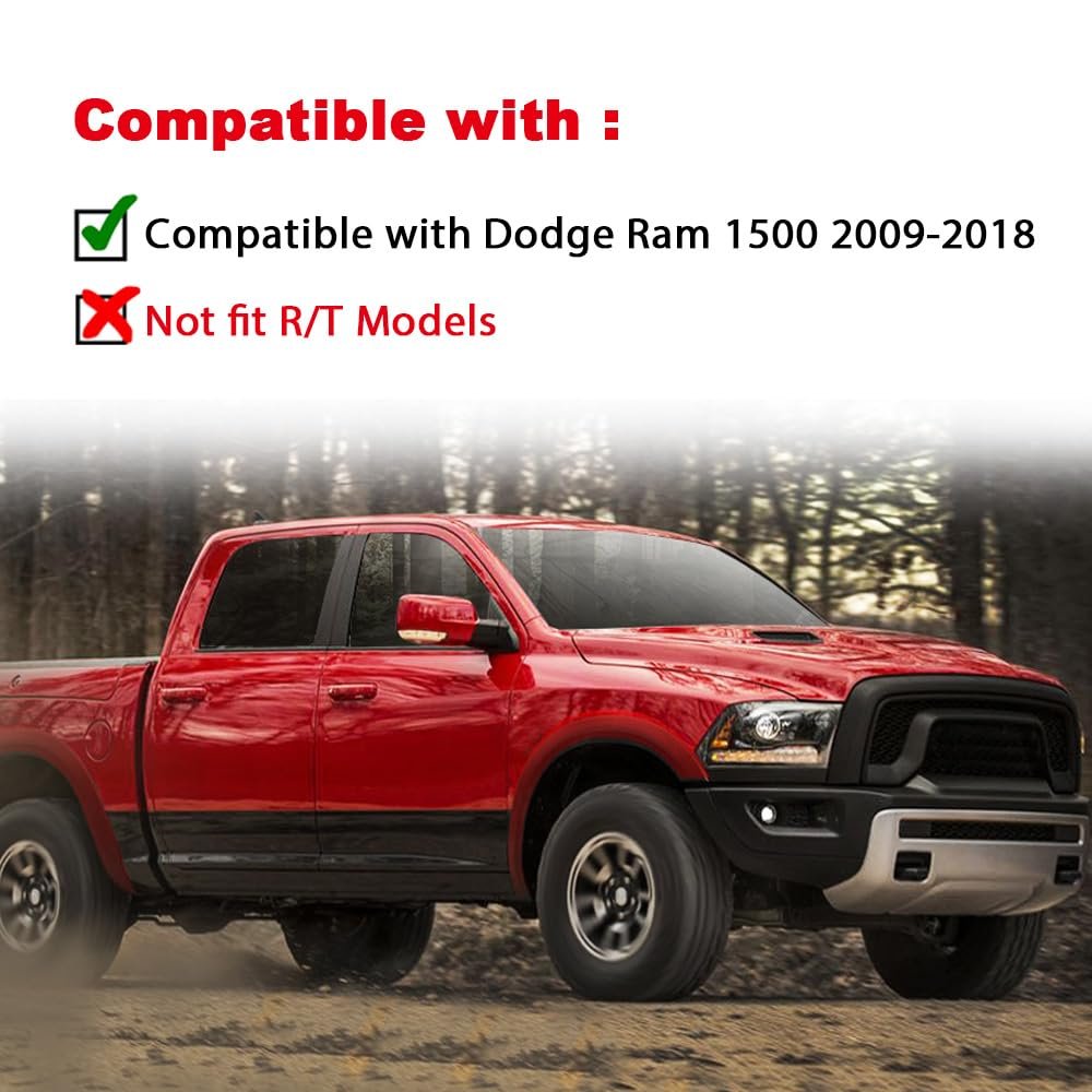 4pcs Fender Flares For Dodge Ram 1500 2009 2018 Textured Factory Style Black Abs Plastic 68054339ab 68054338a