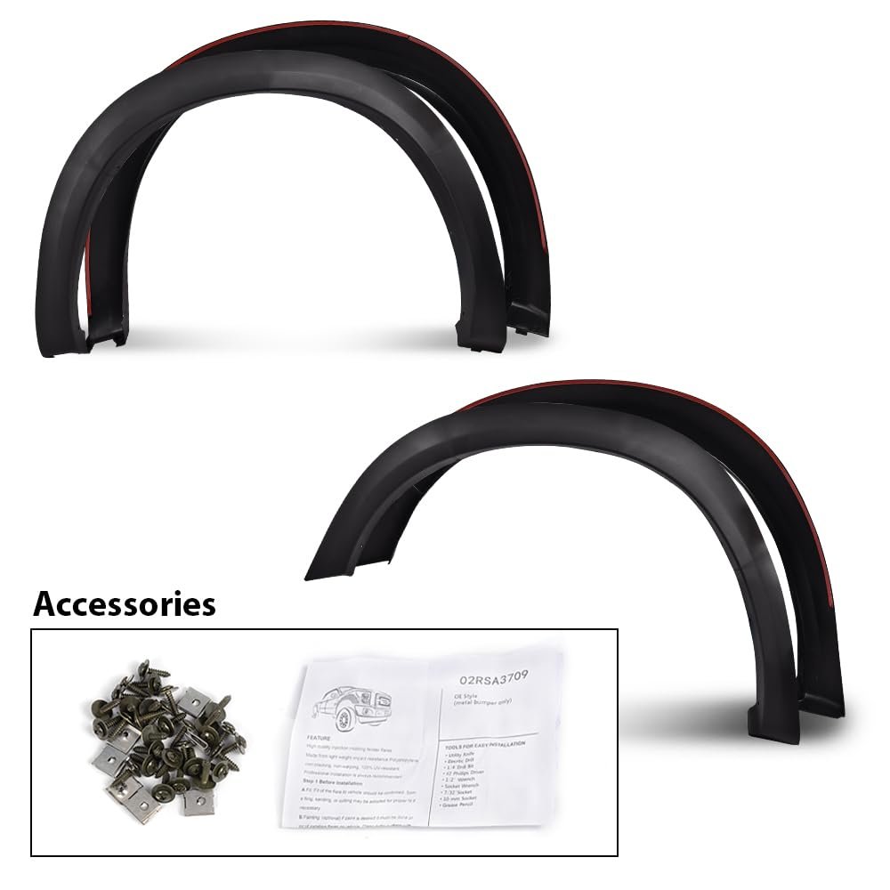 4pcs Fender Flares For Dodge Ram 1500 2009 2018 Textured Factory Style Black Abs Plastic 68054339ab 68054338a