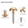 Uxcell Upholstery Tacks 20pcs 1 2 Inch Brass Furniture Nails Decorative Thumb Tack Push Pins For Diy Gold