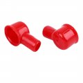 X Autohaux 2pcs 41mm Long Red Soft Pvc Battery Terminal Cover Insulation Cap Sleeve Boot