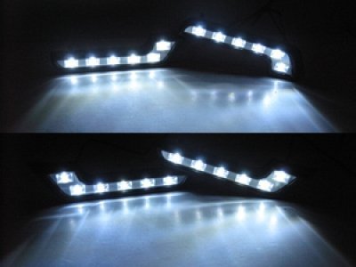Universal Fit L Shape Led Daytime Running Lights Pure White 6pc High Power Smd Lamp For Cars Waterproof Front Vehicle Driving