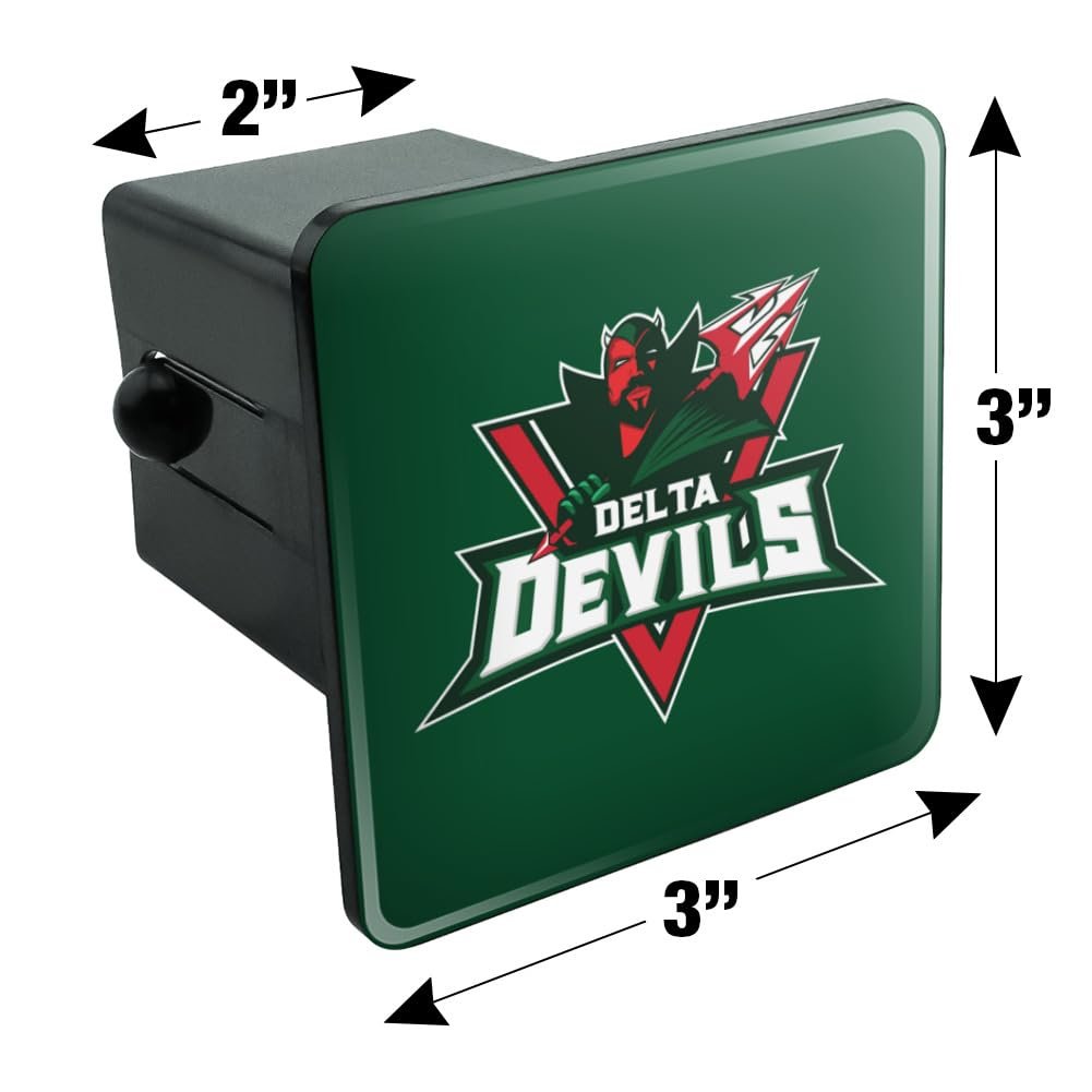 Mississippi Valley State University Primary Logo Tow Trailer Hitch Cover Plug Insert For 2 In Receivers Black Abs Plastic